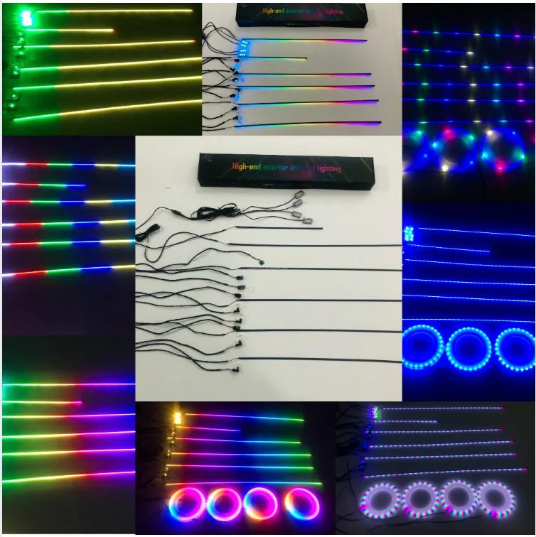 Car Accessories Voice Control Symphony Rainbow Color LED Strip Light Car Interior LED Ambient Light